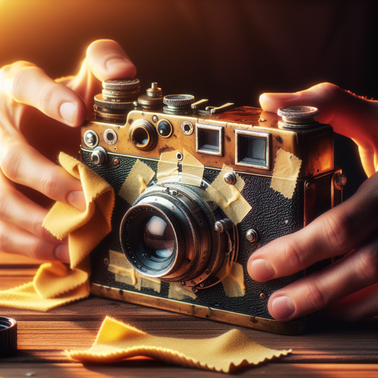 removing stubborn adhesive residue from a vintage camera body exterior